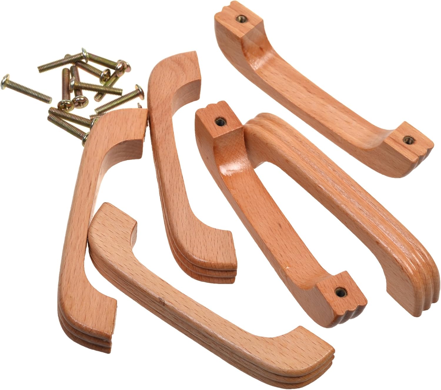 Cosmos 6 tiradores de madera para cajones de gabinete con tornillos