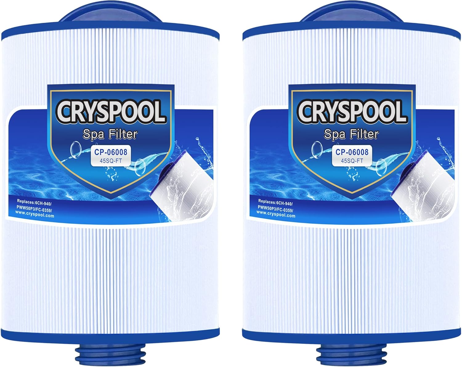 Cryspool 06008 Filtro compatible con 6CH-940, PWW50P3 (no PWW50P4), FC-0359, Waterway Vita Aber, filtro de bañera de hidromasaje Viking Spa,
