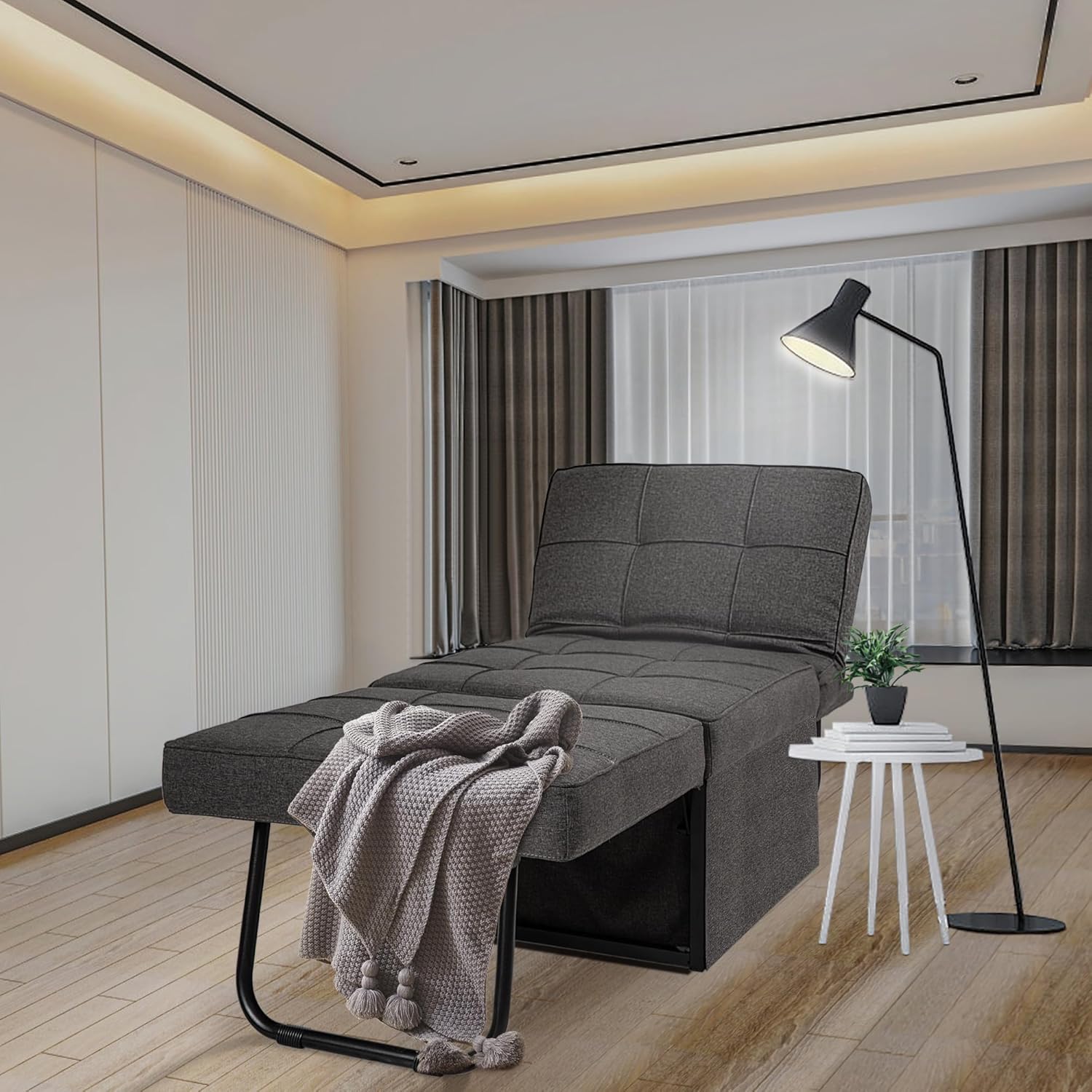 Sofá cama convertible, cama otomana plegable multifunción 4 en 1 con respaldo ajustable, moderna silla extraíble para sala de estar, apartamento,