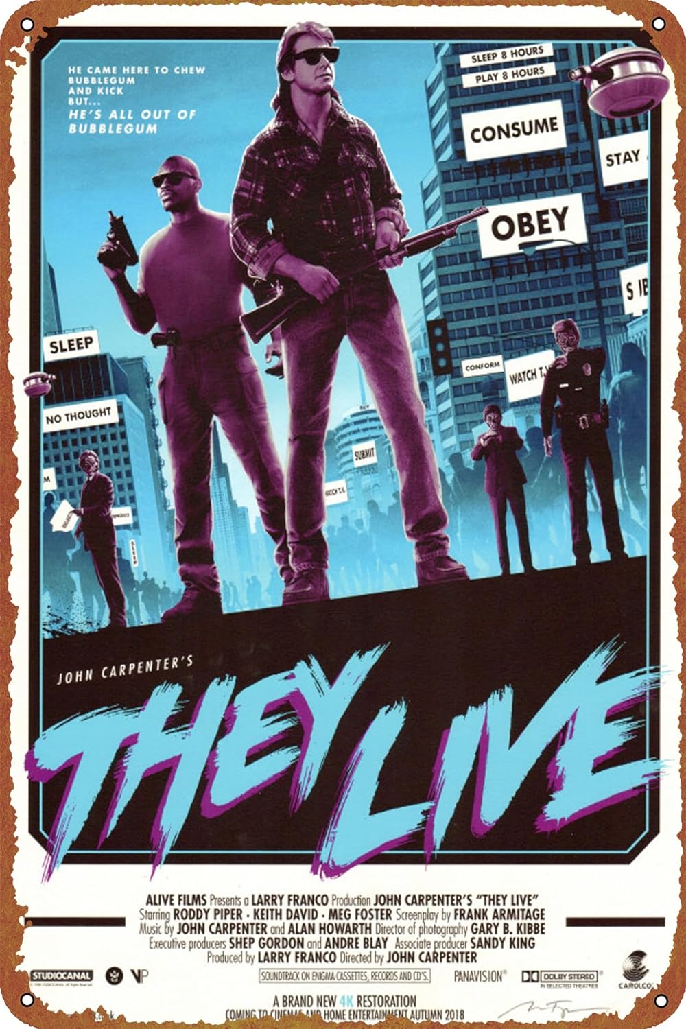 Póster de película con texto en vivo para bar, club, hombre, cueva, sala de estar, cocina, garaje, baño, hogar, decoración de pared, 8 x 12 pulgadas
