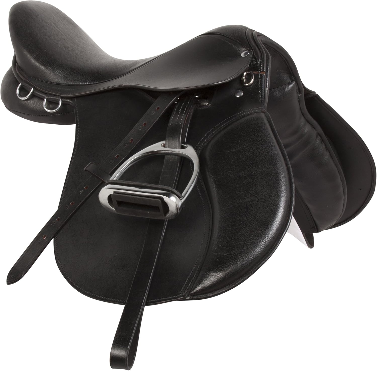 Kit de inicio de silla de montar a caballo inglesa de cuero negro de alta calidad multiusos 15 16 17 18
