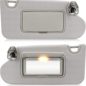 Parasol para lado del conductor izquierdo y derecho gris con luz, sin techo corredizo para Nissan Altima 2013 2014 2015 2016 2017 2018, reemplazo Parasol para lado del conductor izquierdo y derecho gris con luz, sin techo corredizo para Nissan Altima 2013 2014 2015 2016 2017 2018, reemplazo