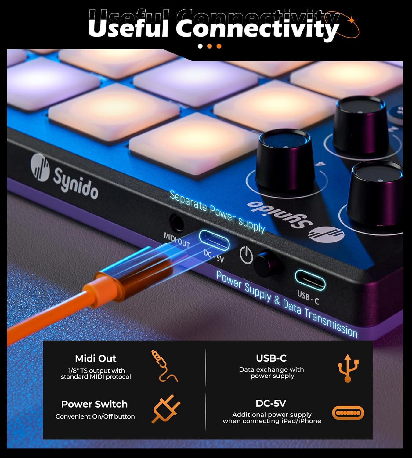 TempoPAD – Controlador de almohadilla MIDI para producción musical, almohadilla portátil USB MIDI Beat Pad para principiantes con bolsa de