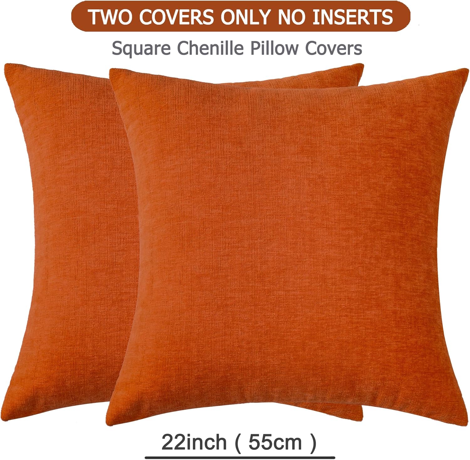 Juego de 2 fundas de almohada cuadradas decorativas de 22 x 22 pulgadas, almohadas de felpilla súper suaves, fundas de almohada de otoño para sala