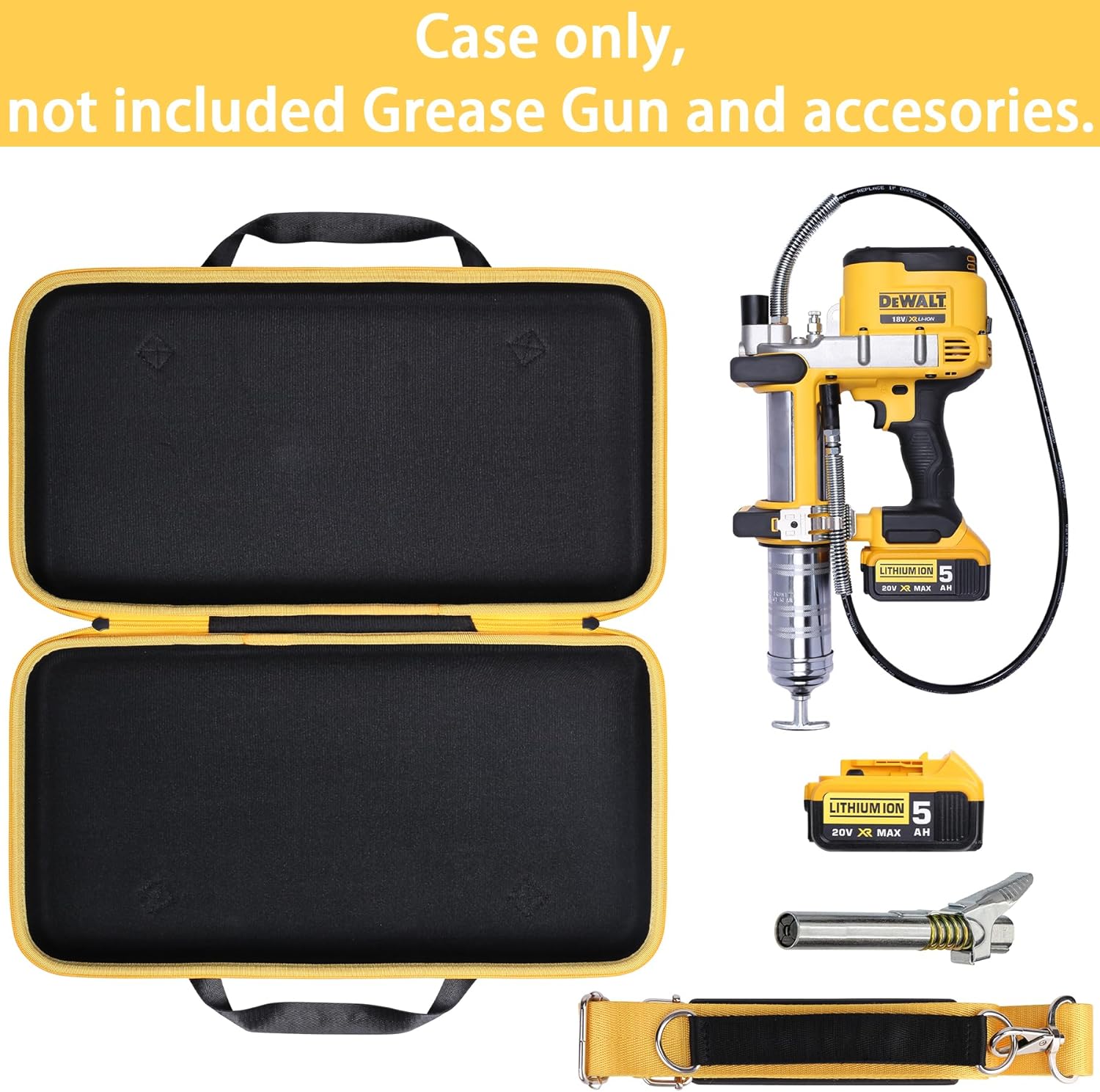 khanka Estuche rígido para Dewalt DCGG571M1DCGG571B kit de pistola de grasa + estuche rígido para kit de destornillador inalámbrico DEWALT 8V MAX