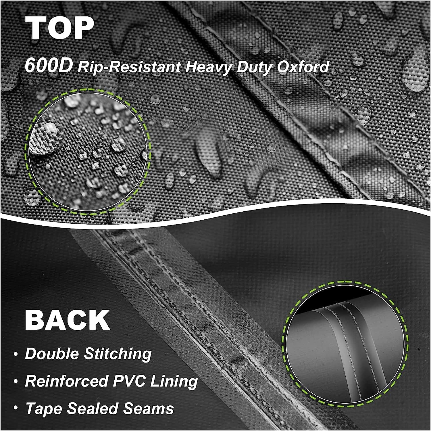 Funda de mesa redonda impermeable 600D adecuada para mesa redonda de patio, cubierta antidecoloración para muebles de exterior mesa redonda (redonda