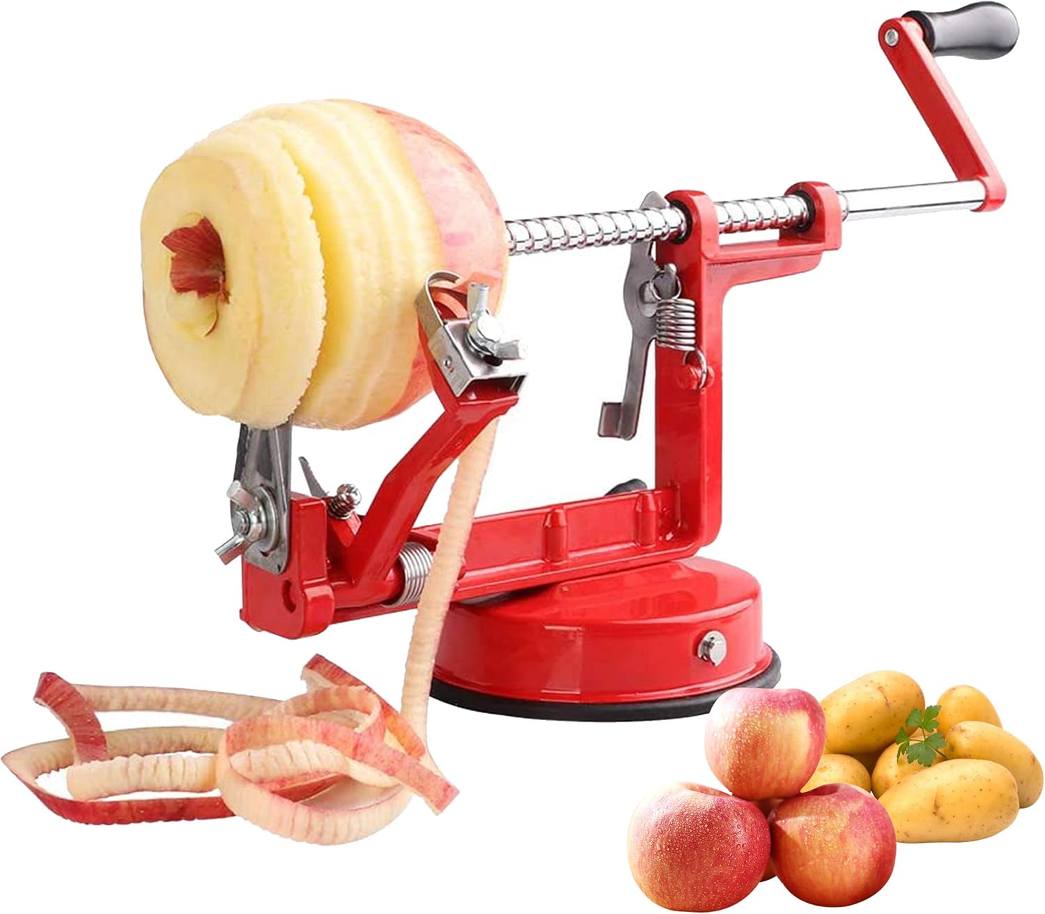 Pelador de manzana, cuchillas de acero inoxidable, pelador de patatas y peras, duradero y resistente, herramienta de cocina mecánica de arranque