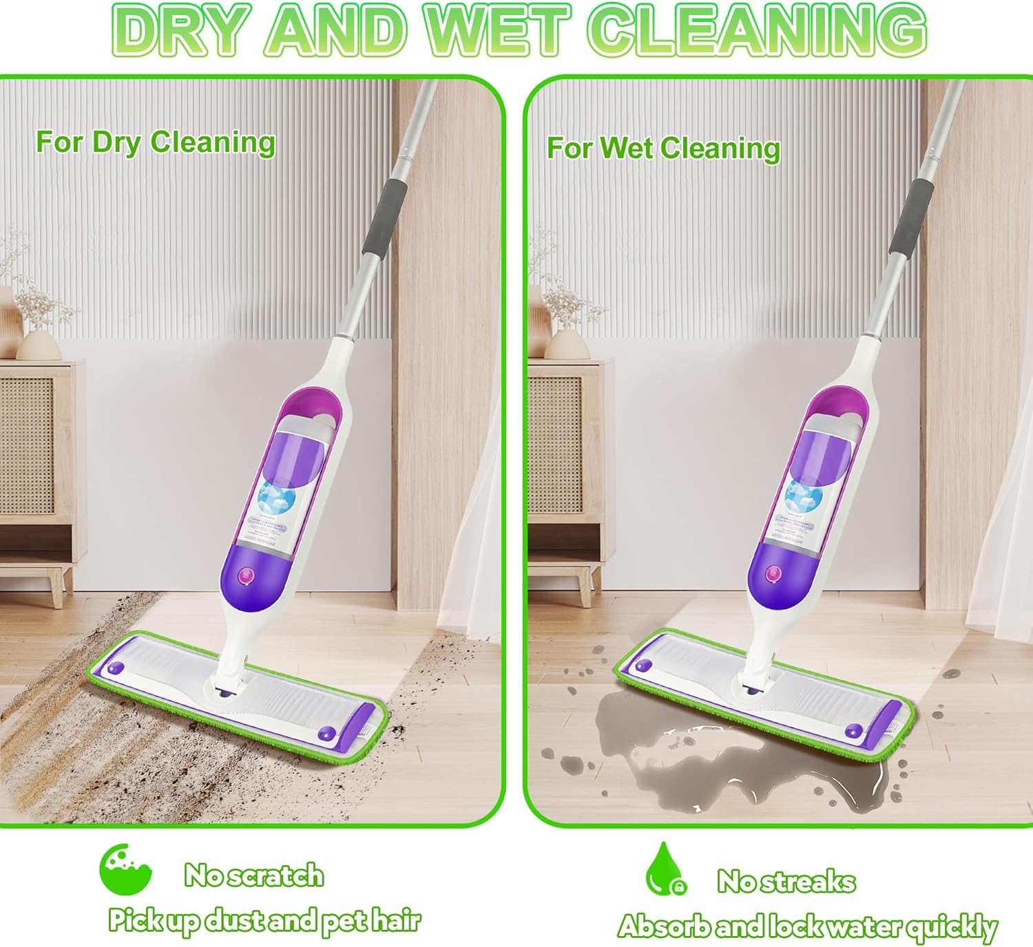 Almohadillas de repuesto para trapeador compatibles con Swiffer PowerMop, almohadillas de microfibra lavables y reutilizables de 15 pulgadas para