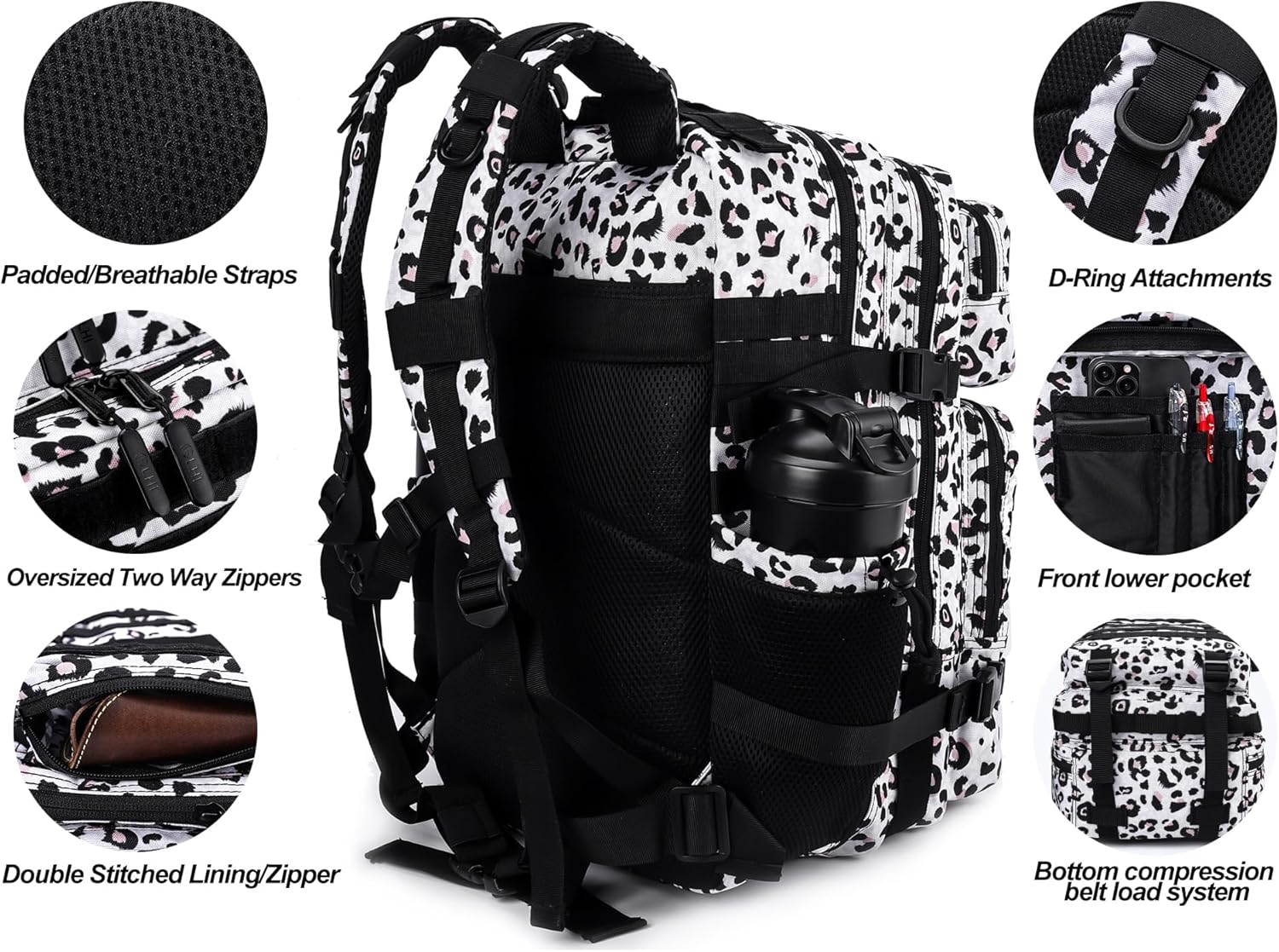 LHI Mochila táctica militar para hombres y mujeres, 45L, 3 días, paquete de asalto, mochila grande con sistema Molle