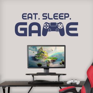 Calcomanías de pared de juego Eat Sleep Decoración de sala de juegos para niños Calcomanías de pared para juegos Calcomanías de videojuegos Azul Calcomanías de pared de juego Eat Sleep Decoración de sala de juegos para niños Calcomanías de pared para juegos Calcomanías de videojuegos Azul