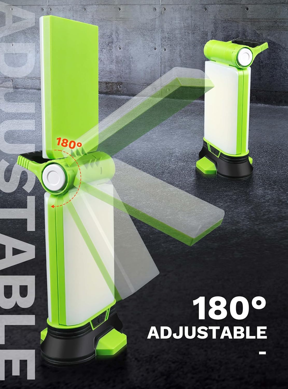 Linterna de campamento, 1500LM 2COB, linterna recargable de 180 giratoria, luz de campamento con capacidad de 4000, cargador de teléfono,