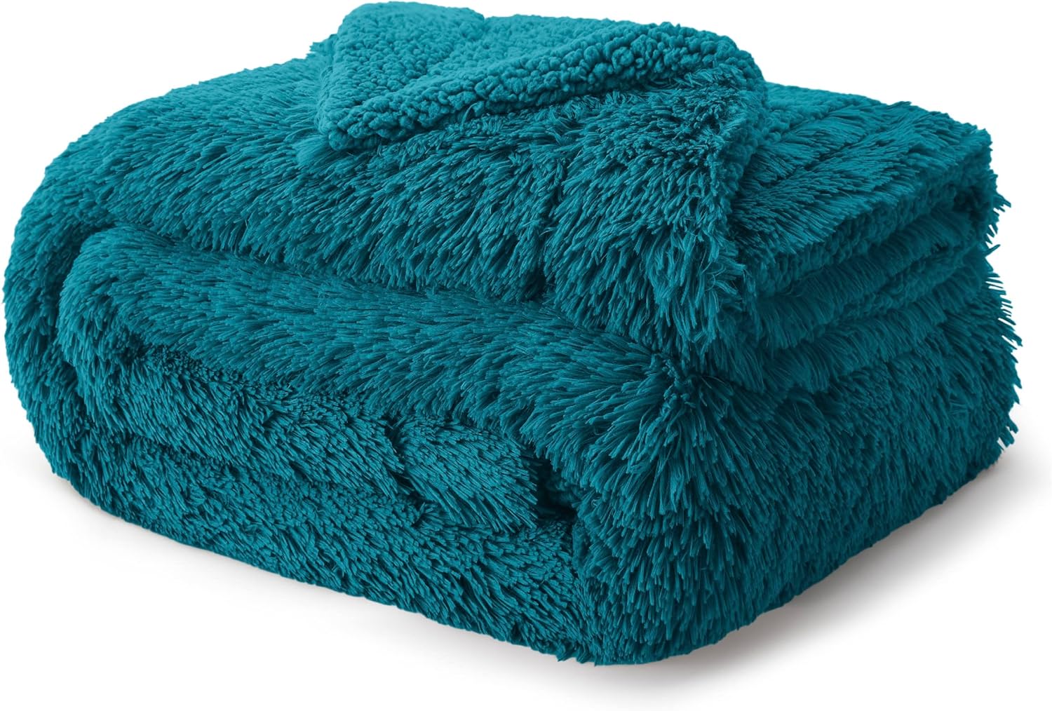Bedsure – Mantas de piel sintética tamaño Queen verde azulado, esponjosas y peludas, sherpa suave y grueso, regalo decorativo de teñido anudado,