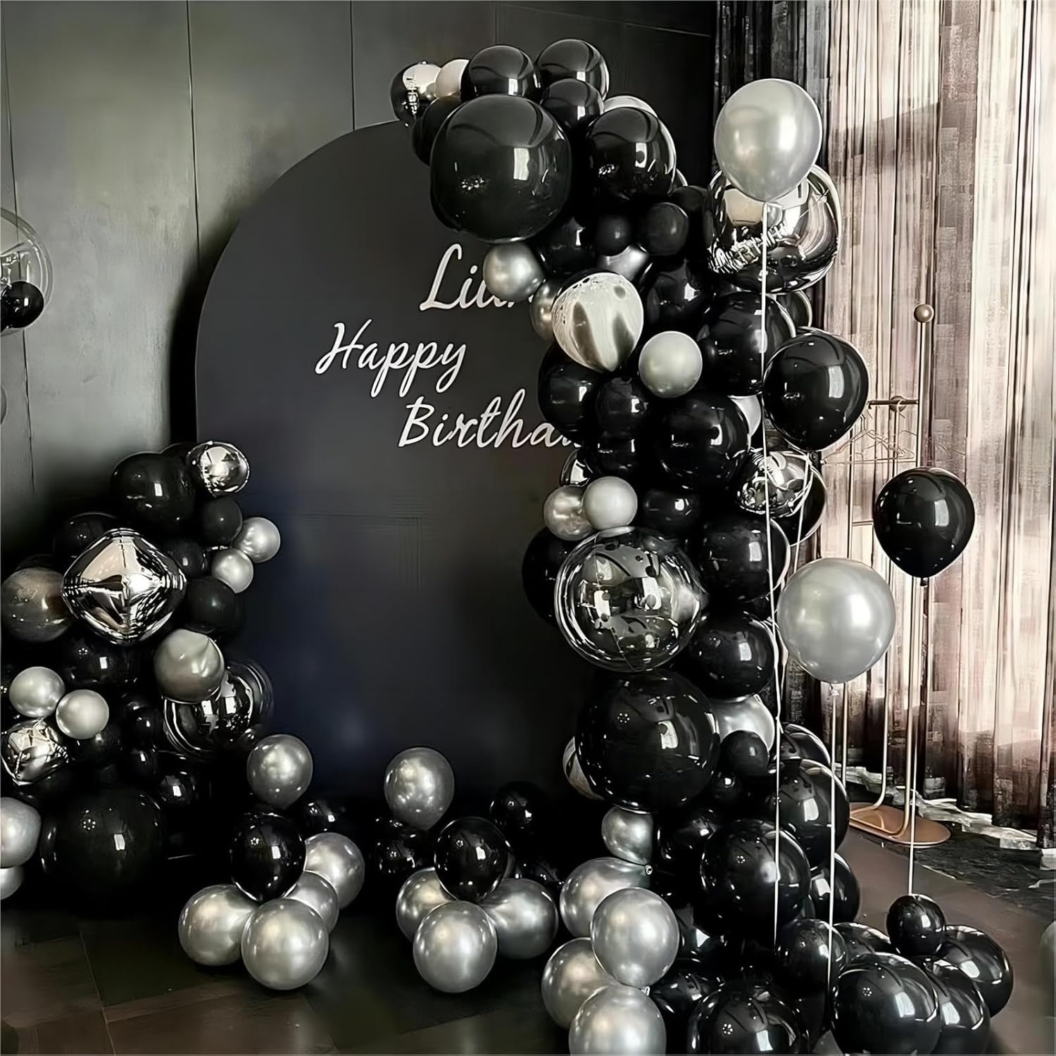 Paquete de 60 globos negros, globos de látex negros de 12 pulgadas, calidad de helio para fiesta de cumpleaños, graduación, vacaciones, boda, baby