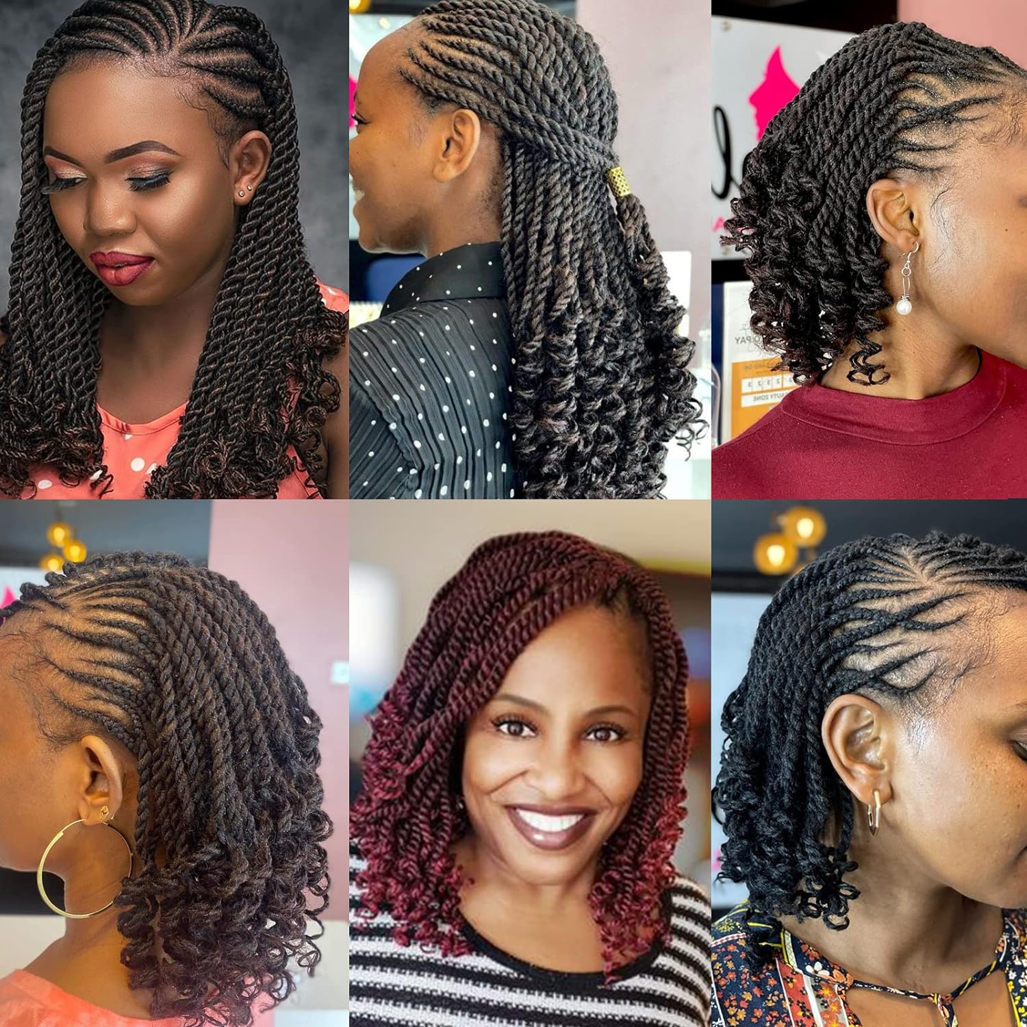 Leeven Pelo de ganchillo senegalés ondulado de 12 pulgadas, 8 paquetes de trenzas de ganchillo cortas color marrón degradado, trenzas de ganchillo