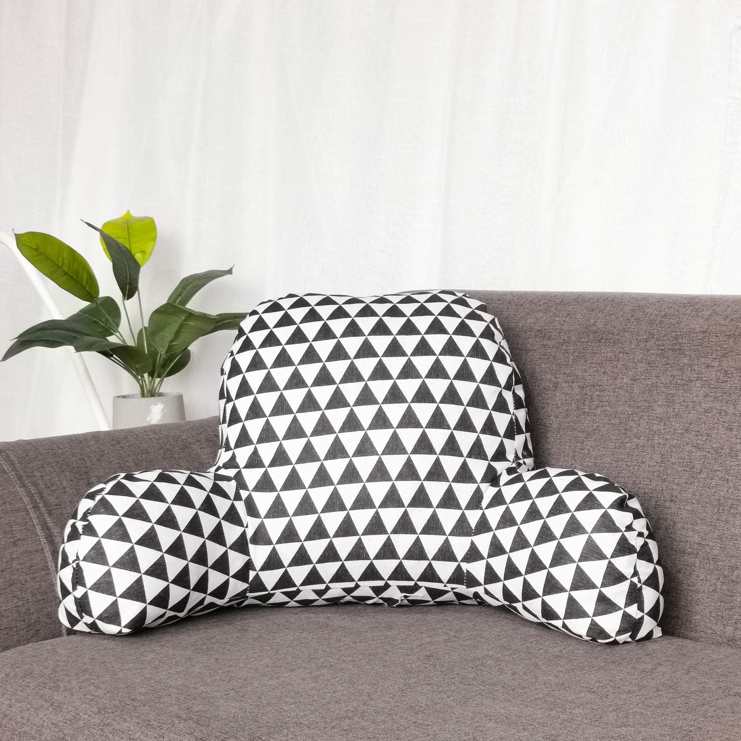 Almohada de lectura estampada bohemia con brazos de apoyo, almohadas suaves para descansar en la cama, cojín de apoyo para la espalda para niños que