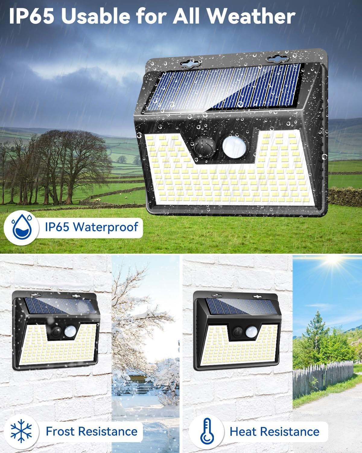Peasur Luces solares para exteriores 5 unidades140 LED, luces para exteriores con sensor de movimiento ultra brillantes, luces de seguridad