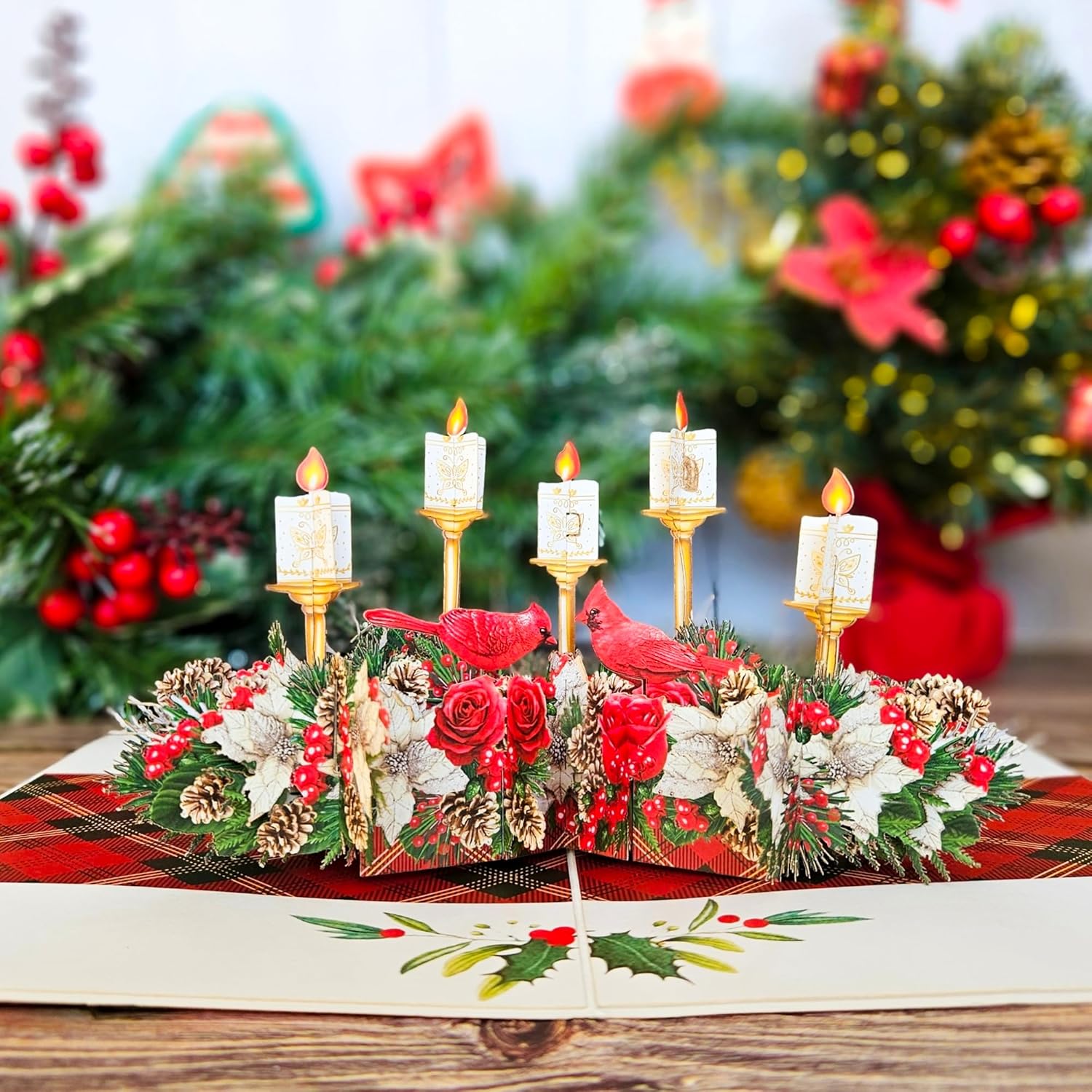 By 22CRAFT Tarjetas de Navidad desplegables, tarjetas de Navidad emergentes 3D, tarjeta de felicitación de Navidad de 6 x 8 pulgadas para familia,