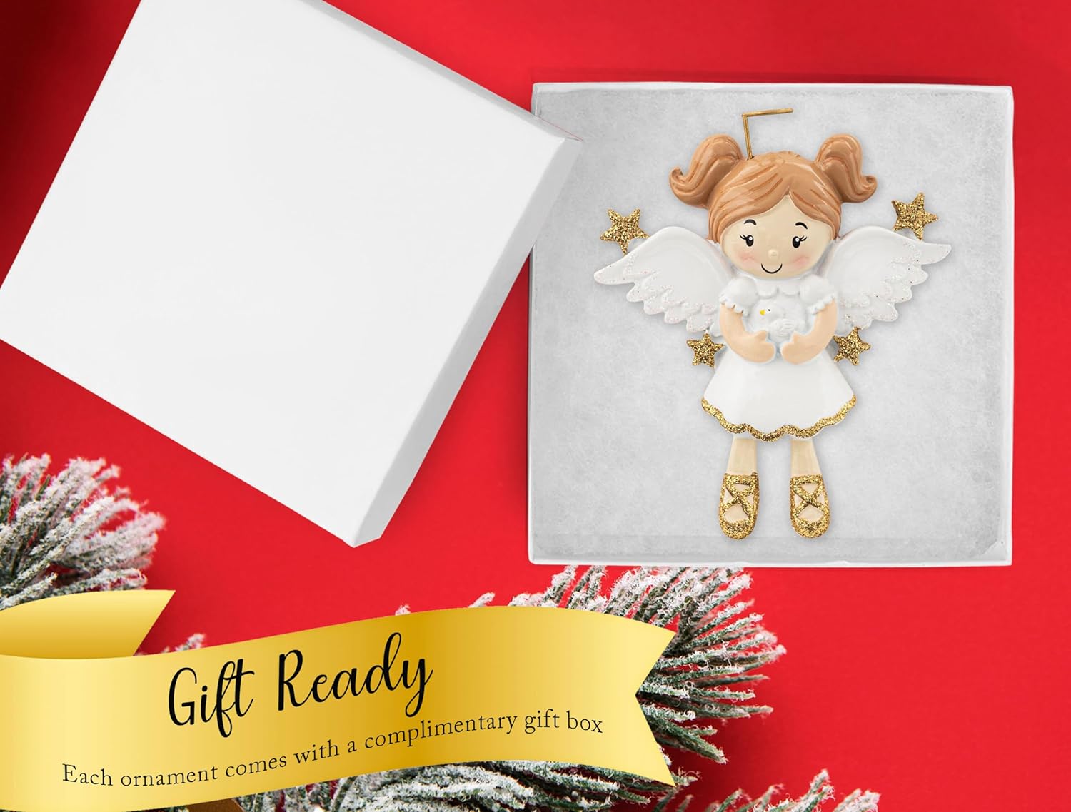 Adorno de Navidad personalizado de ángel con paloma 2023  Regalo de recuerdo conmemorativo del árbol de Navidad de condolencias  Pérdida del