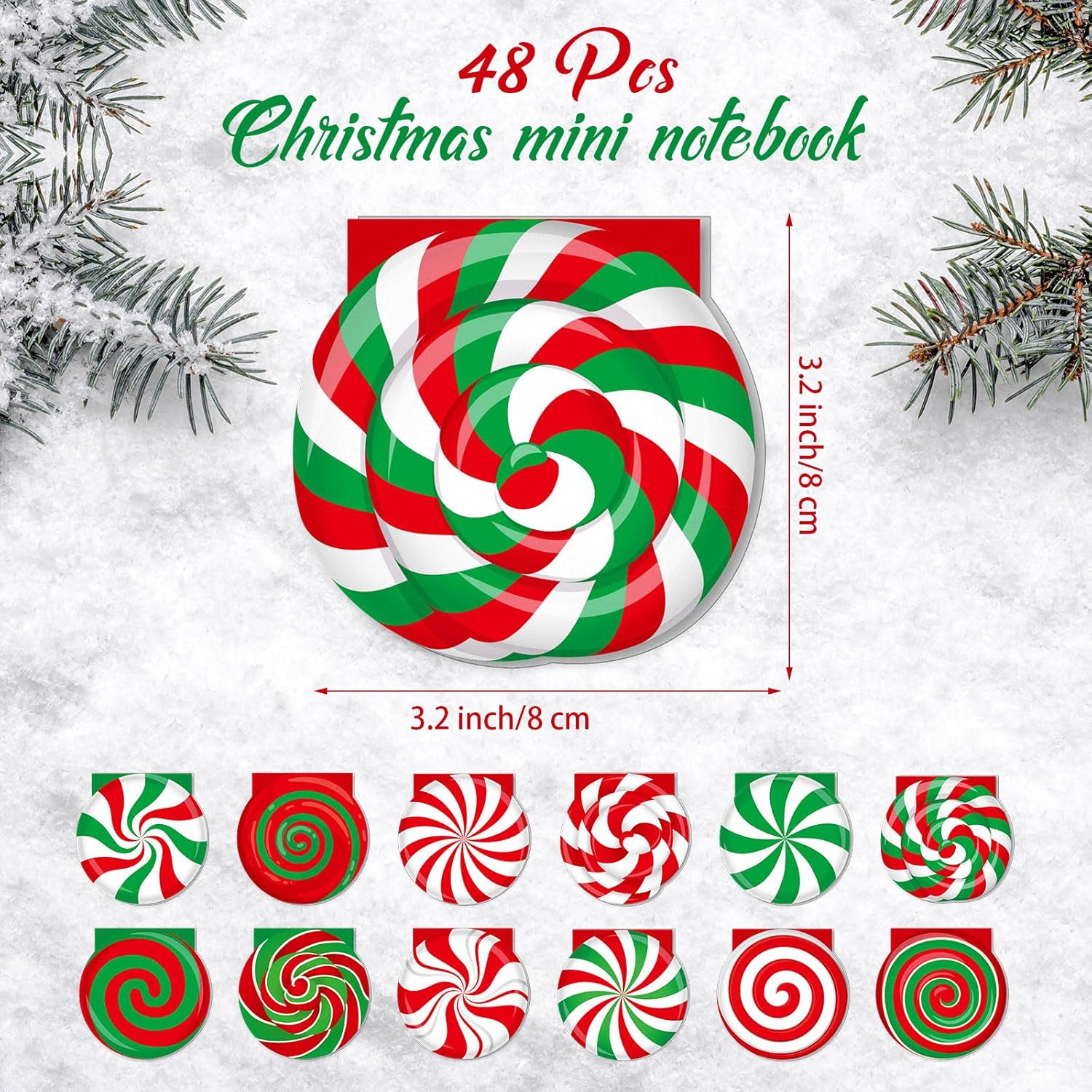 48 cuadernos pequeños de Navidad, cuadernos de Navidad, diarios de bolsillo de Navidad, bloc de notas de dulces de Navidad para niños, suministros