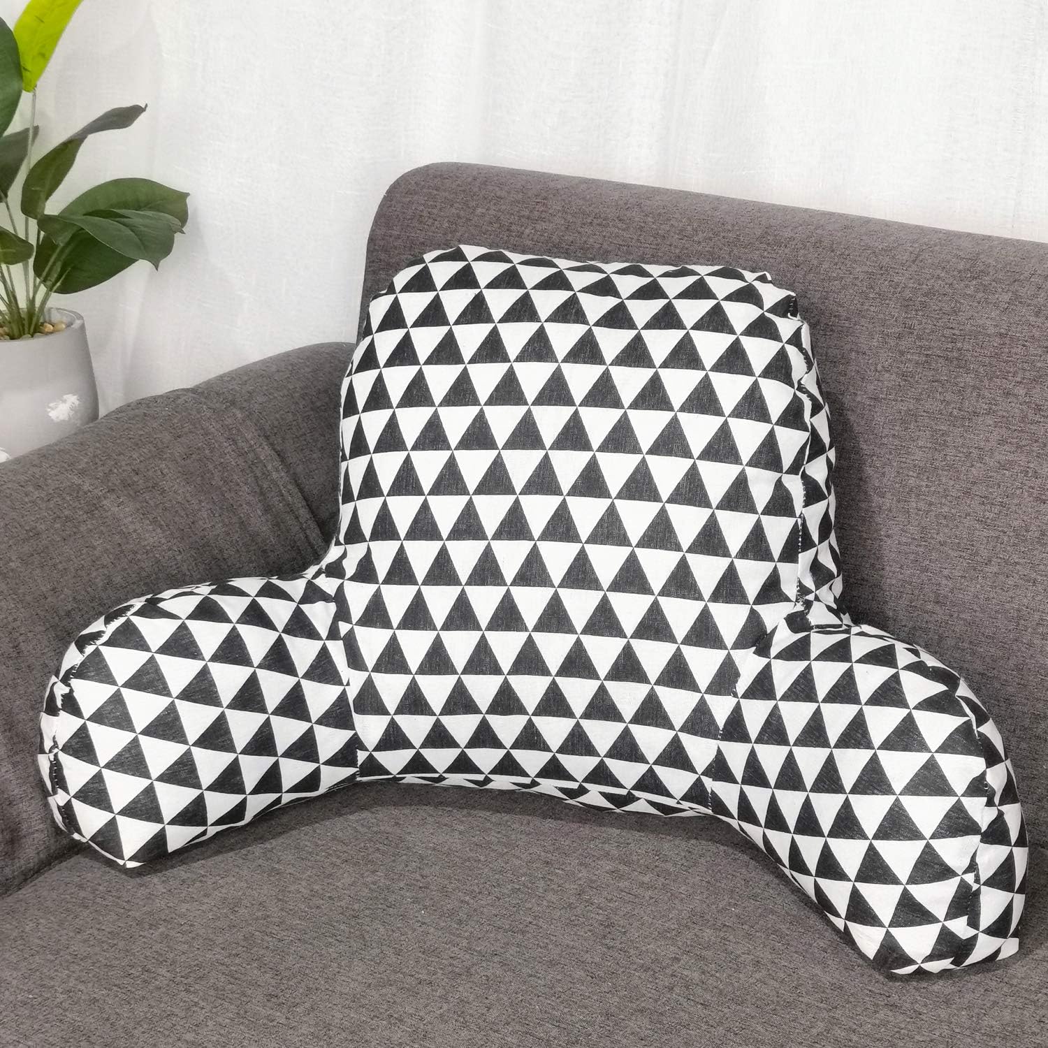 Almohada de lectura estampada bohemia con brazos de apoyo, almohadas suaves para descansar en la cama, cojín de apoyo para la espalda para niños que