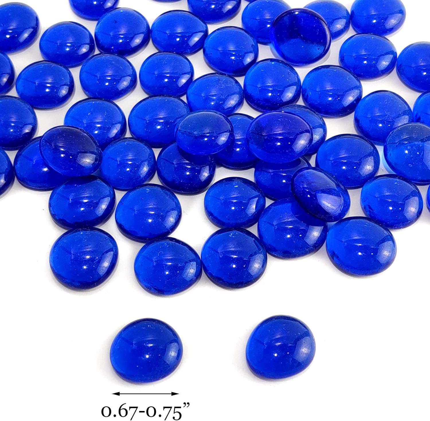 5 LB Dark Blue Glass Gems Flat Glass Marbles with One Piece Inspirational Gemstones for Vase Fillers,Floral Aquarium Pebbles Rocks,Garden,Mosaics