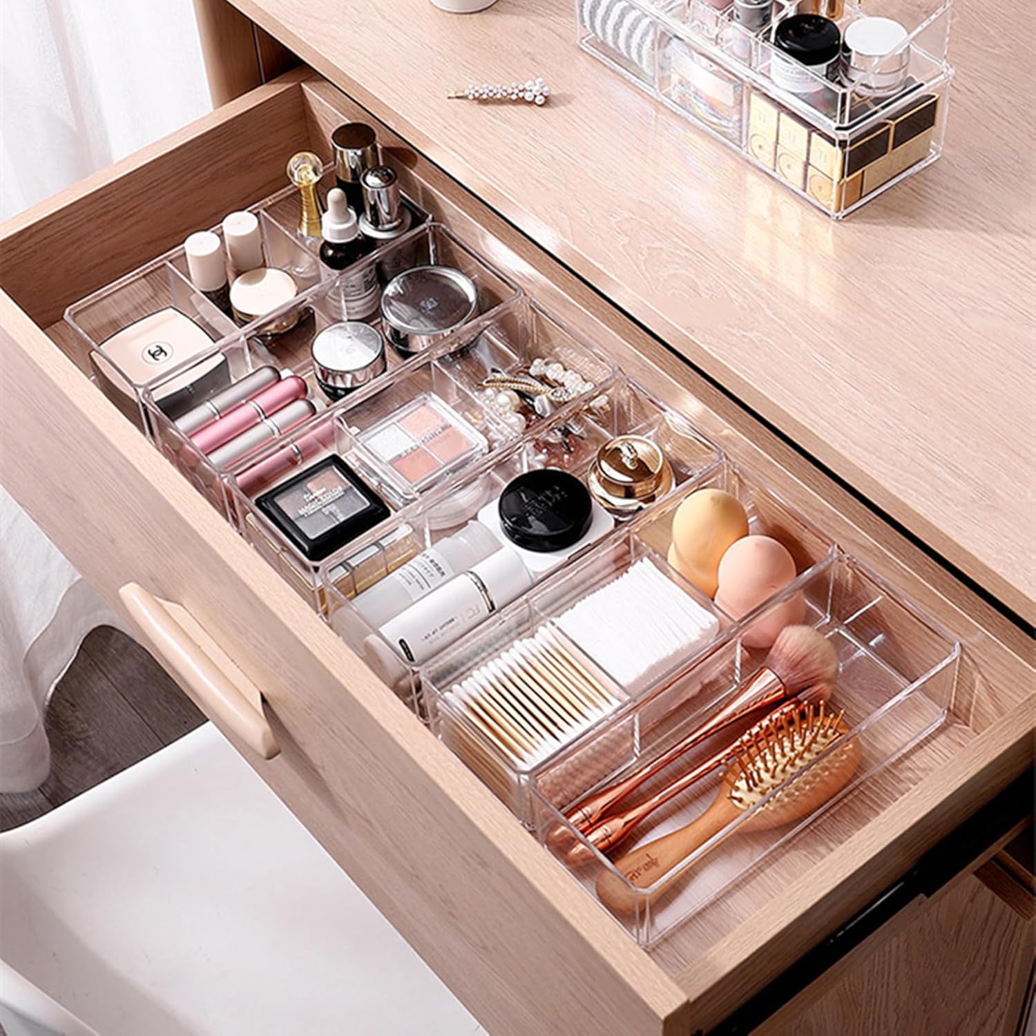 Caja de acrílico transparente con tapas, paquete de 4 cubos cuadrados de plástico acrílico de 4.3 x 2.7 x 1 pulgadas, cajas de dulces de Navidad