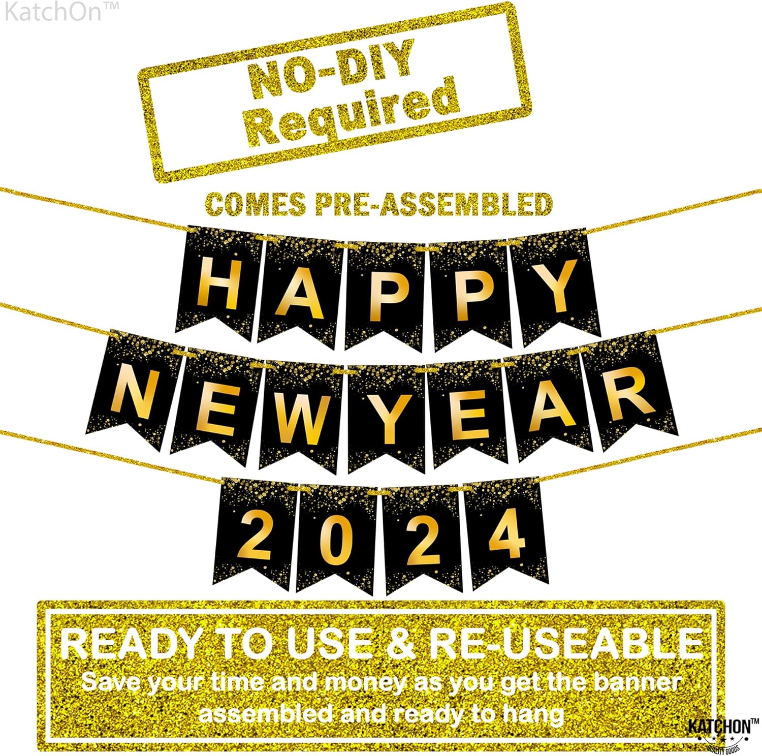 KatchOn, Cartel de feliz año nuevo 2024  Grande de 10 pies  Cartel de feliz año nuevo 2024  Cartel de feliz año nuevo, decoraciones de Año Nuevo