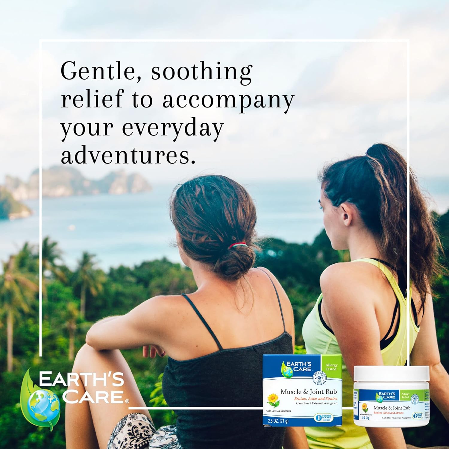 Earth’s Care Frotamiento muscular y articular – para dolores musculares, moretones, dolores y distensiones – 2.5 onzas.