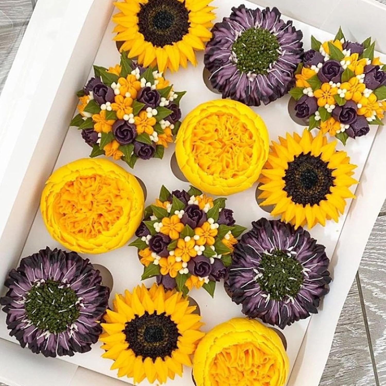 Moldes de silicona de girasol, decoración de pasteles, 3 piezas para Acción de Gracias y Día de la Madre, cupcakes, magdalenas, almendra, azúcar,
