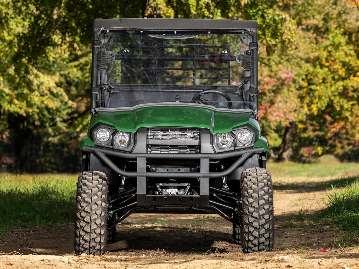 SuperATV Brazos A de desplazamiento de 1.5 pulgadas de alto espacio para Kawasaki Mule Pro-MX 2019+  Negro  Compatible con neumáticos de hasta 28