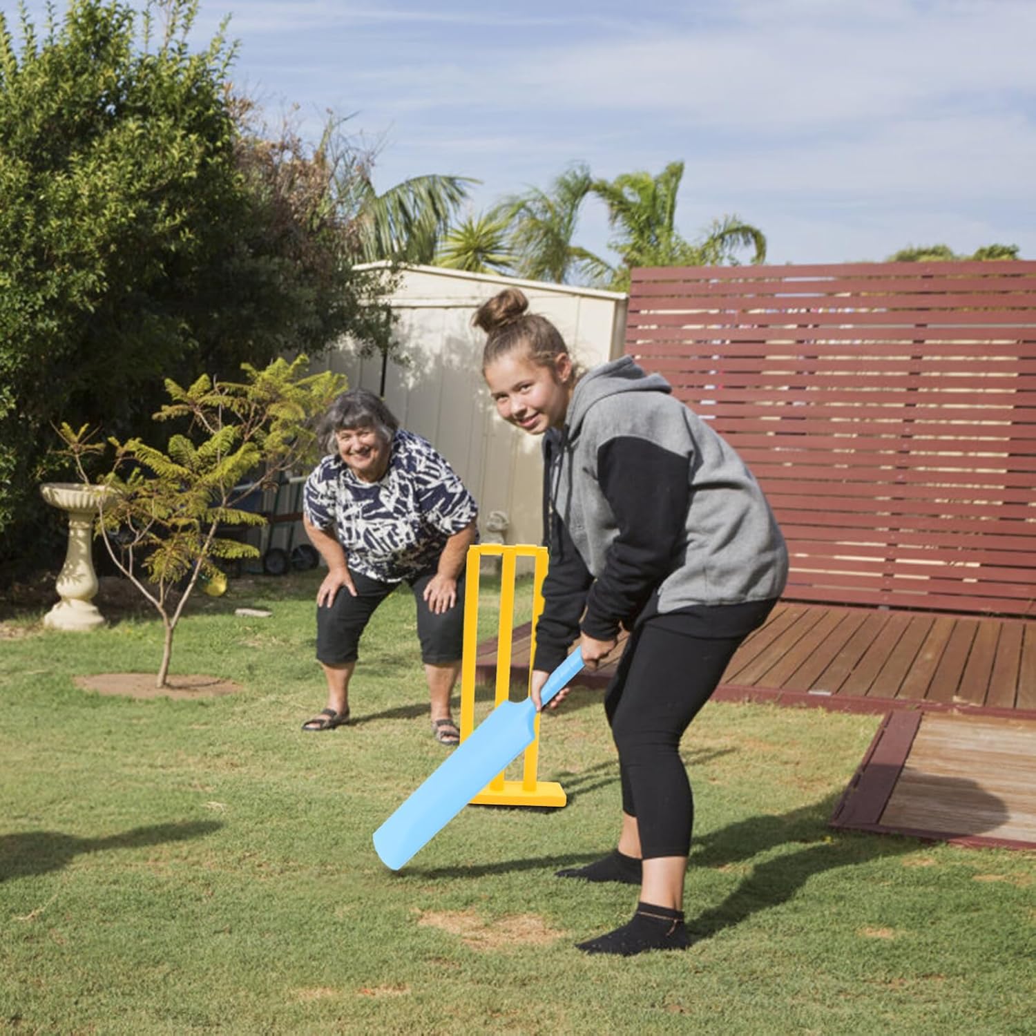 Juego de bola de críquet de plástico, 1 juego de 4 piezas, juego de críquet para niños, juego de plástico para playa, juego de soporte de críquet