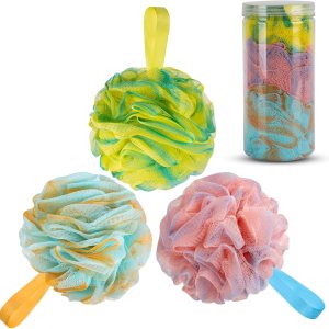 novosun Pelota de ducha opcional multicolor, esponja suave, exfoliante y eliminación de cuidado de la piel, esponja de baño Luffa, bolsa de malla de novosun Pelota de ducha opcional multicolor, esponja suave, exfoliante y eliminación de cuidado de la piel, esponja de baño Luffa, bolsa de malla de