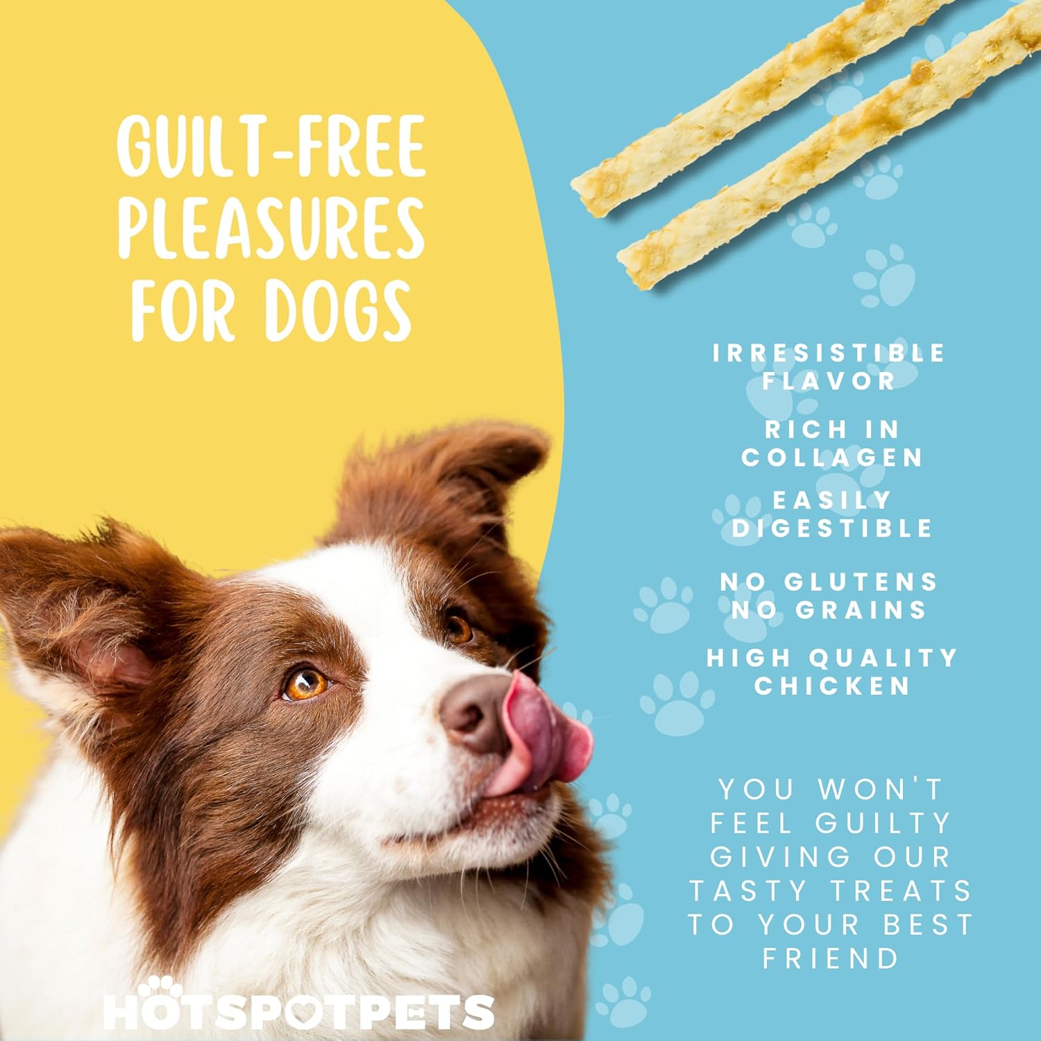 hotspot pets Palitos de carne alternativos de cuero crudo natural para perros (paquete de 10) golosinas masticables digeribles para perros, ideales