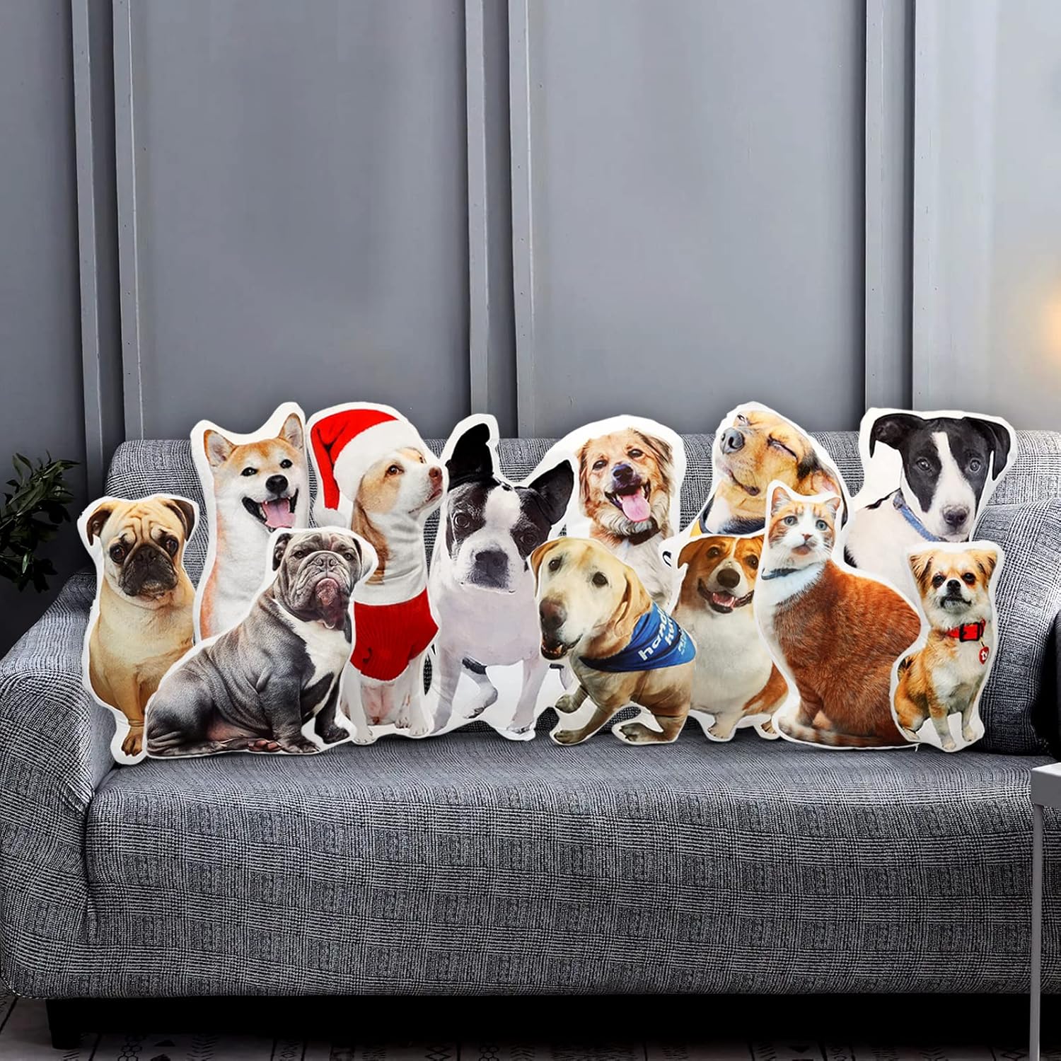 OARSE Almohadas para mascotas, almohada personalizada con fotos para perros, almohada personalizada con fotos de perros, almohada de fotos de tus