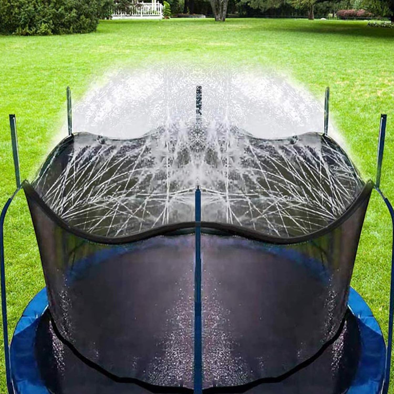 Bobor Aspersor de trampolín para niños, rociador de parque acuático para trampolín al aire libre, accesorios para trampolín, divertidos juguetes de