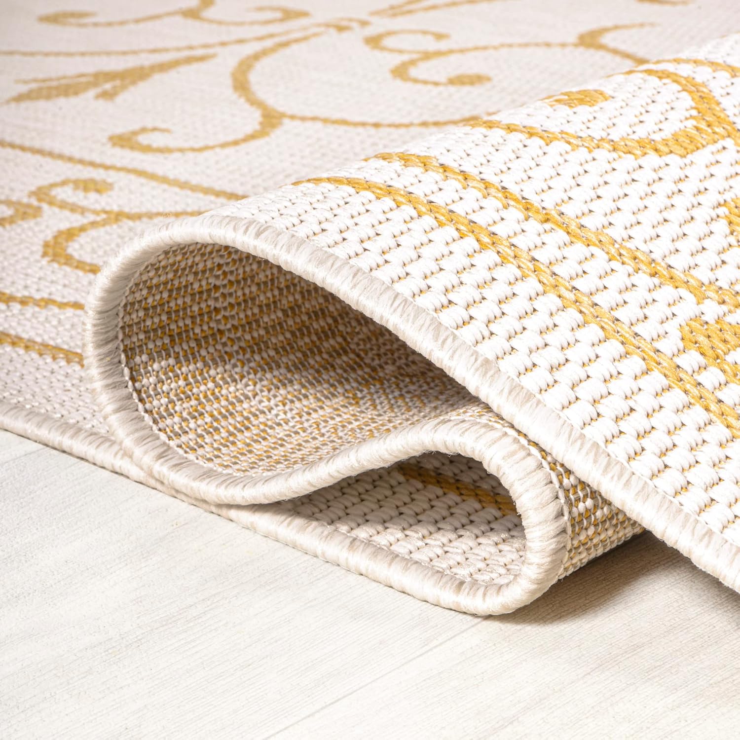 JONATHAN Y – Tapete Charleston de tejido texturizado de filigrana, vintage, para interiores y exteriores, rojobeige, SMB106B-28, 2 x 8 pies Tapete