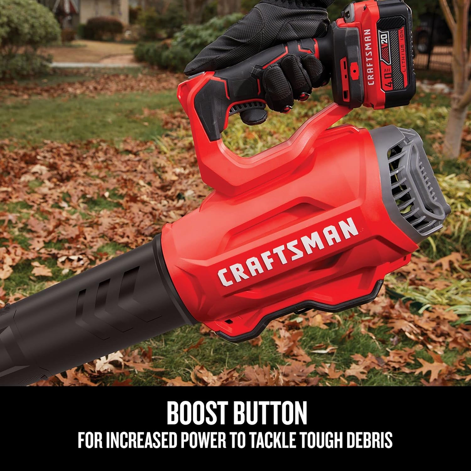 CRAFTSMAN Soplador de hojas inalámbrico de 20 V MAX, batería y cargador incluidos (CMCBL720M1) Rojo