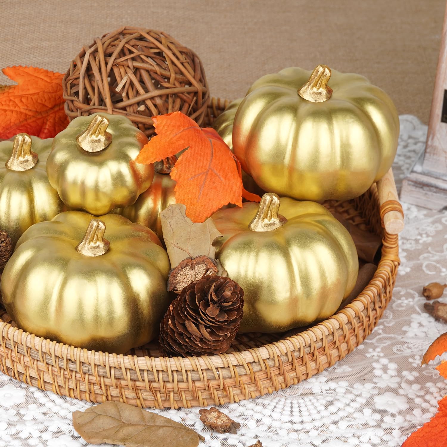 Artmag Calabazas artificiales a granel, 12 unidades de varios tamaños de cosecha, calabaza de espuma falsa para otoño, otoño, Halloween, fiesta en