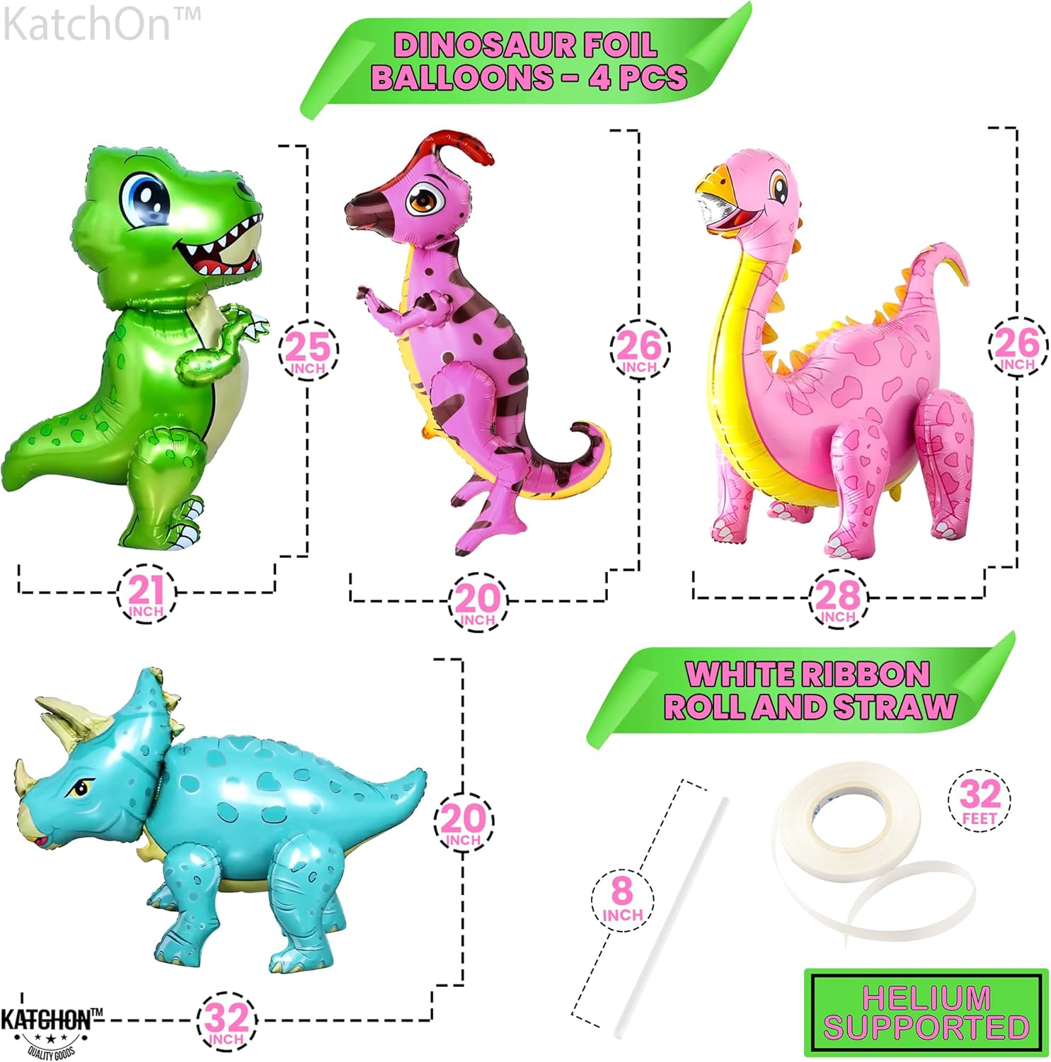 Katchon, Globos grandes de dinosaurio para fiesta de cumpleaños  Tres decoraciones de fiesta de cumpleaños Rex  Globos de dinosaurio bebé,