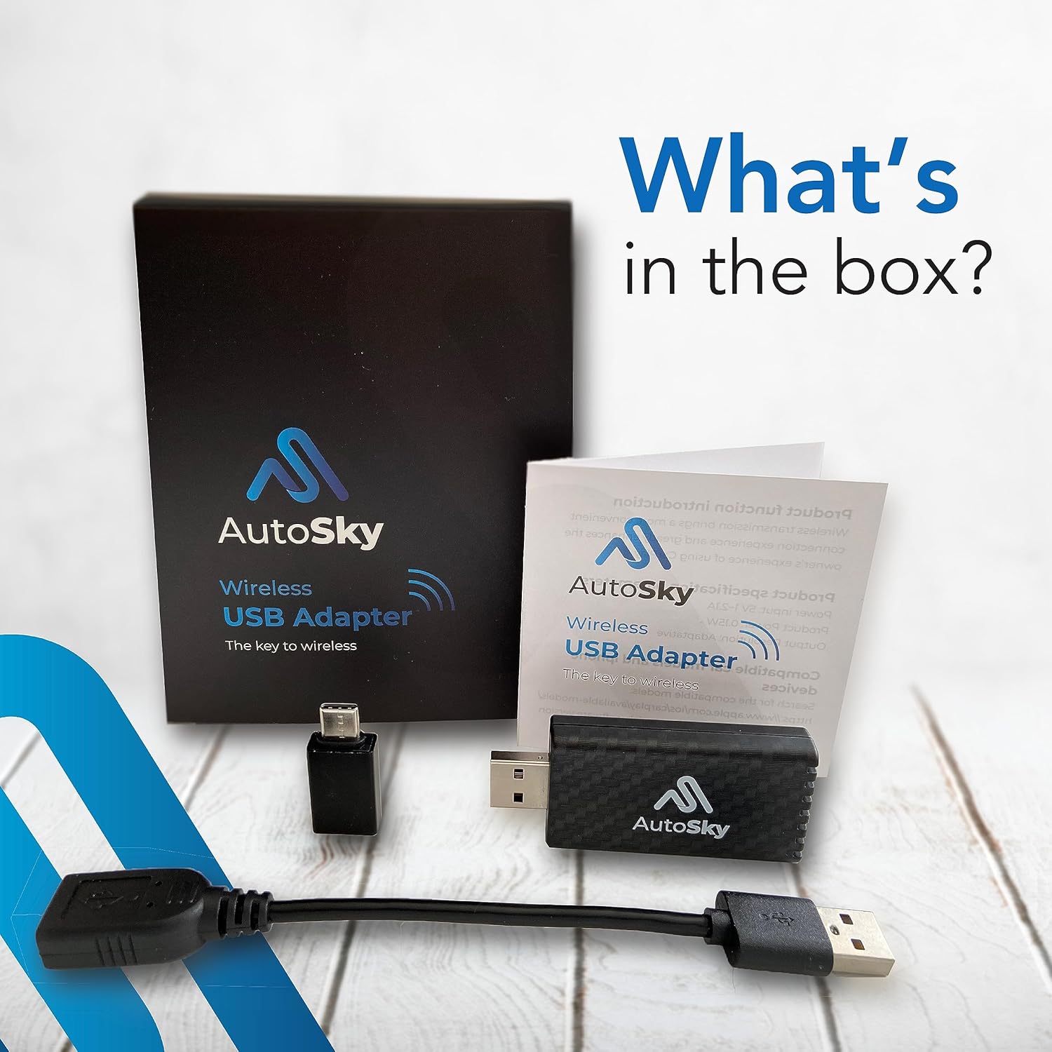 AutoSky Adaptador inalámbrico CarPlay 2023 Pro Edición Extra – Adaptador inalámbrico CarPlay rápido y compacto de fábrica con cable CarPlay Cars –