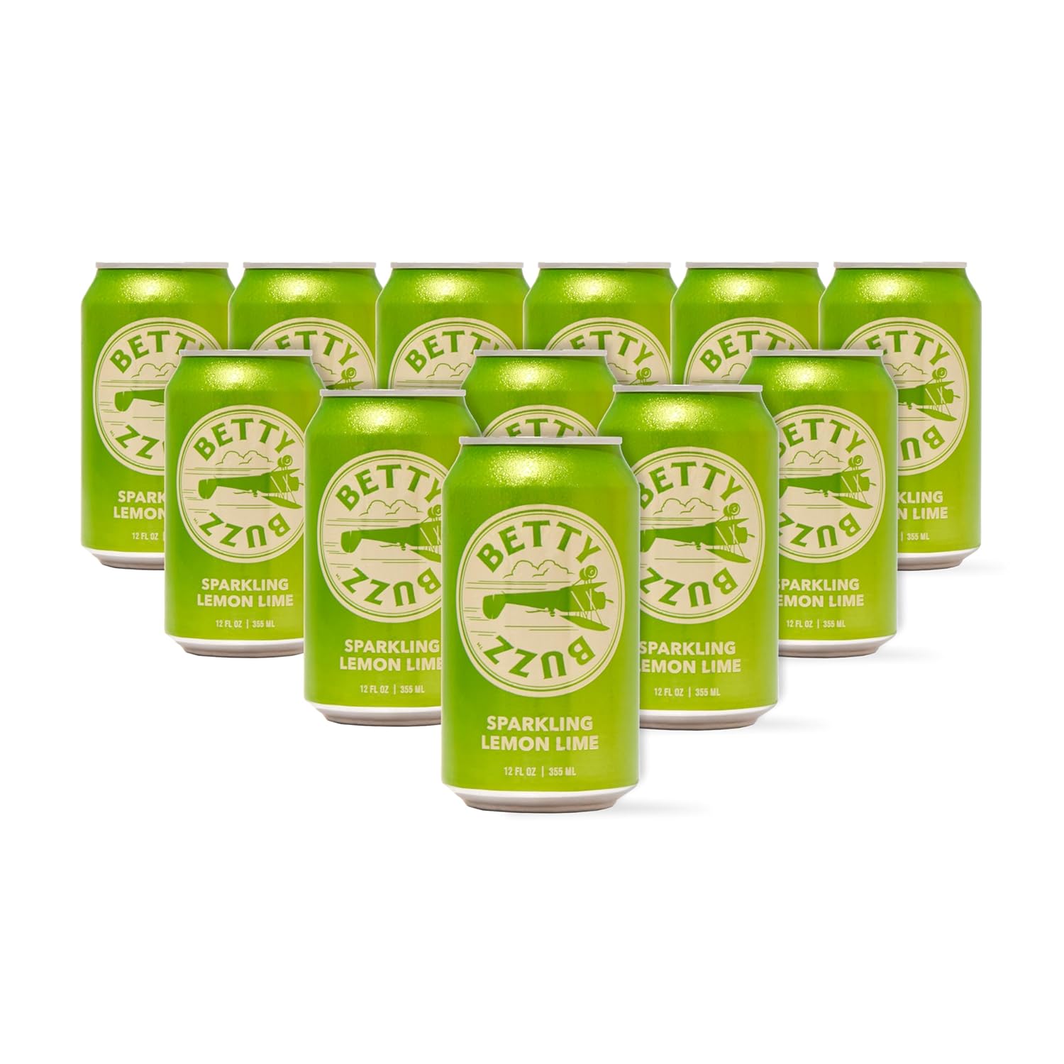 Betty Buzz Blake Lively – Soda espumosa prémium de limón y lima (12 latas)  Sabores naturales y edulcorantes, solo ingredientes limpios
