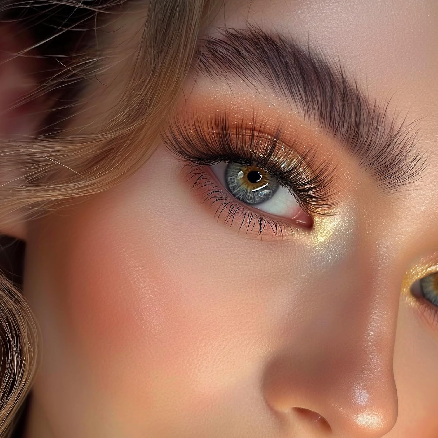 Eliace Pestañas postizas de aspecto natural, pestañas de ojo de gato, tiras finas, pestañas postizas de visón 3D, pestañas postizas de volumen