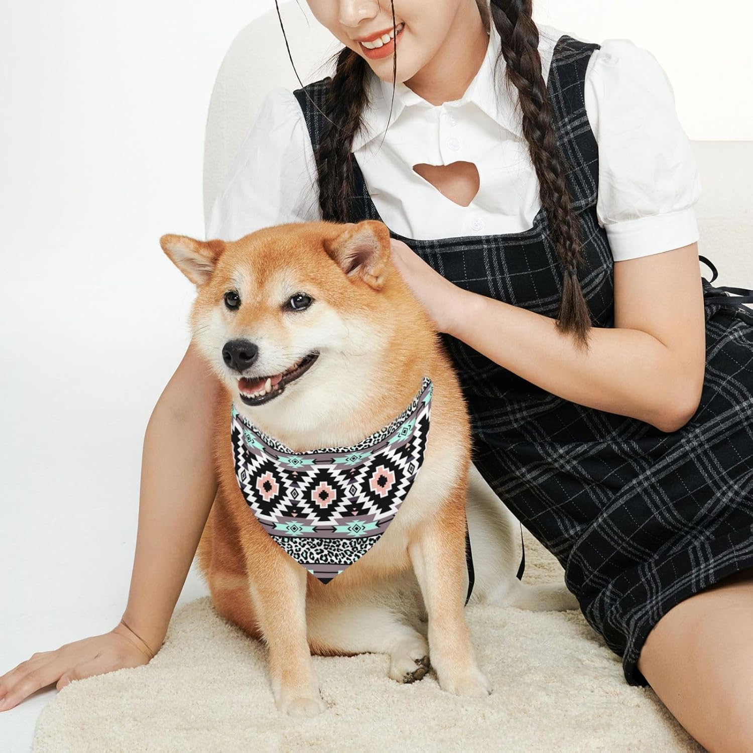 Pañuelos para perros con hebilla ajustable para mascotas, diseño de nativos americanos, bufanda triangular lavable, tres tamaños
