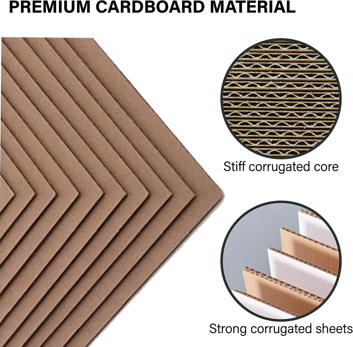 Paquete de 50 hojas de cartón corrugado de 11 x 17 pulgadas, almohadillas de cartón corrugado de papel kraft marrón de primera calidad, planos a