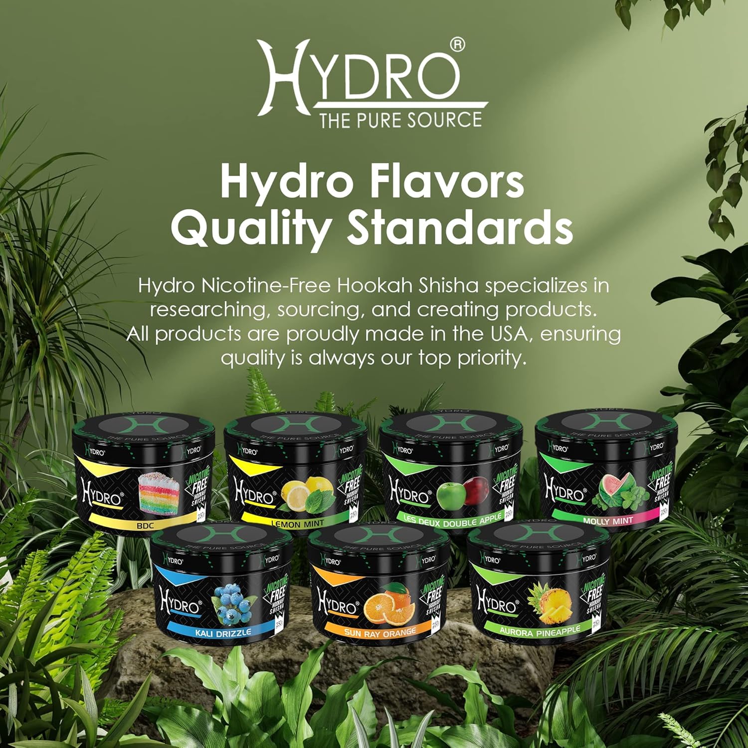 Hydro – Hierbas para shisha o hookah, 250 gramos, sabor de alta calidad, sin tabaco ni nicotina, 1