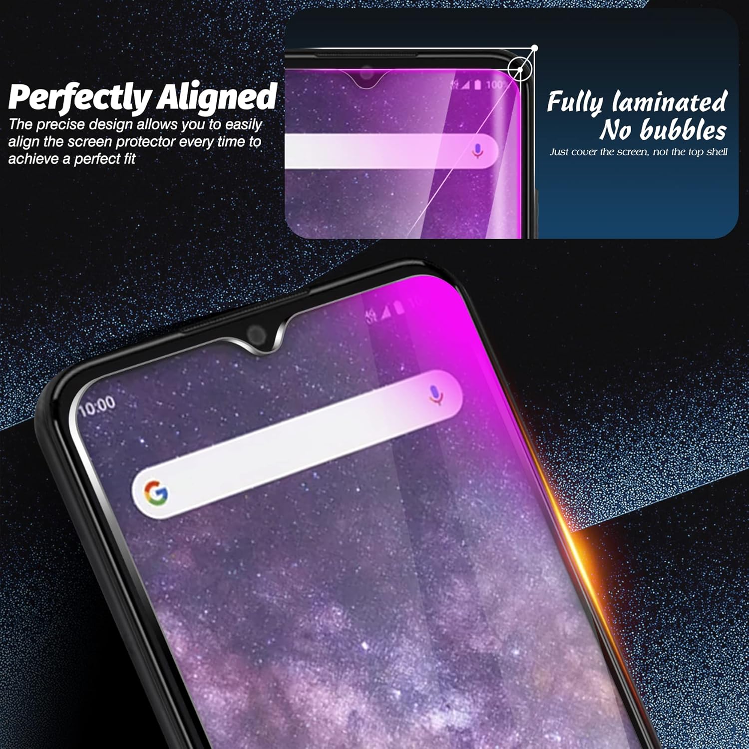 Orzero Paquete de 3 protectores de pantalla de vidrio templado compatibles con Wiko Voix, bordes de arco 2.5D, antiarañazos, alta definición, sin