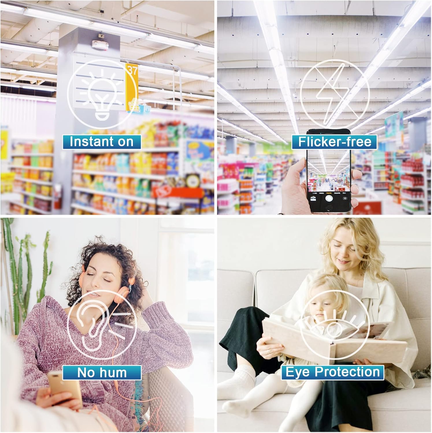 Paquete de 24 bombillas LED T8 de 4 pies, luz blanca diurna de 6000 K, equivalente a 40 W, derivación de lastre, bombillas LED de doble extremo,