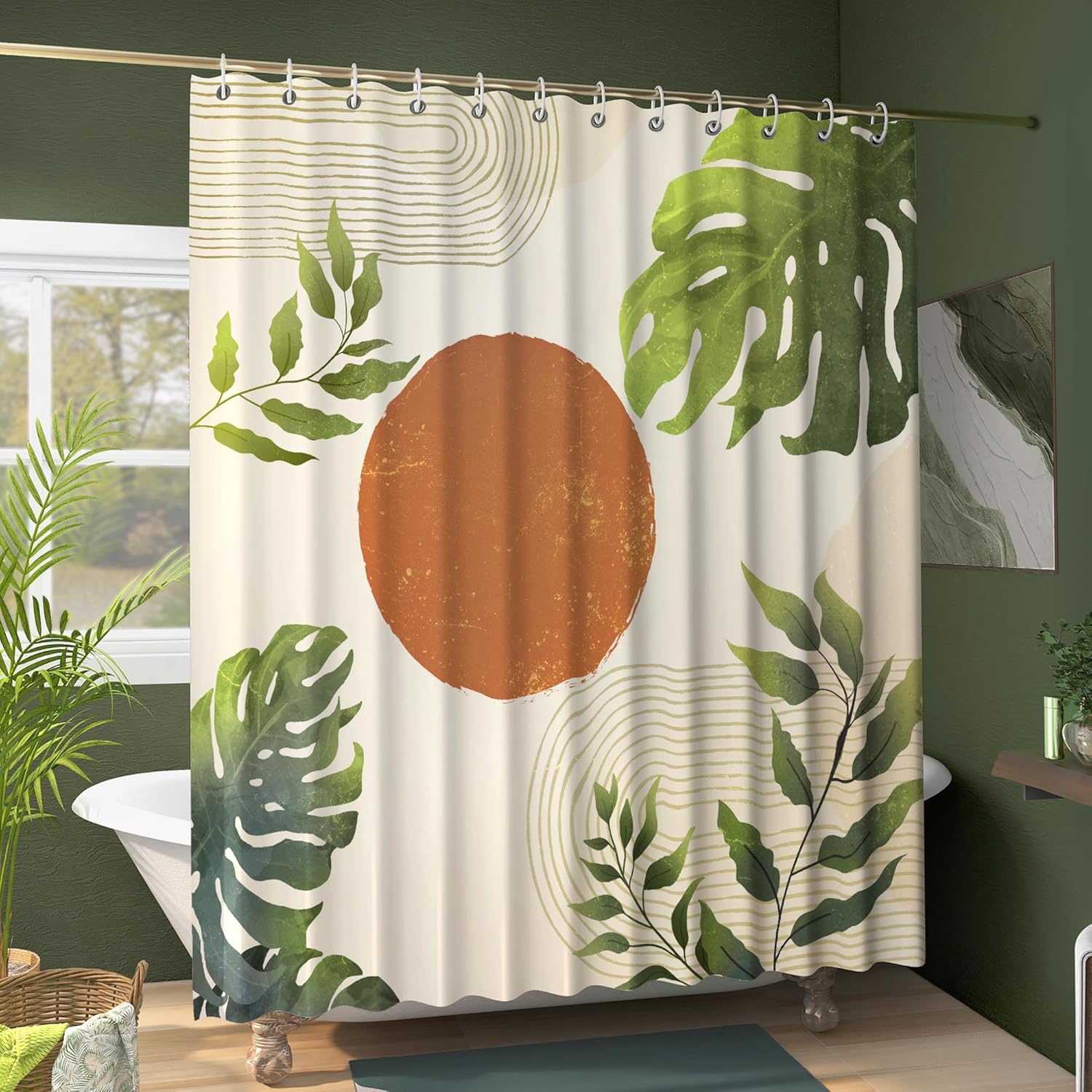 EOSAHR Cortinas de ducha bohemias para decoración de baño, juego de cortinas de baño de granja para accesorios modernos de decoración del hogar de