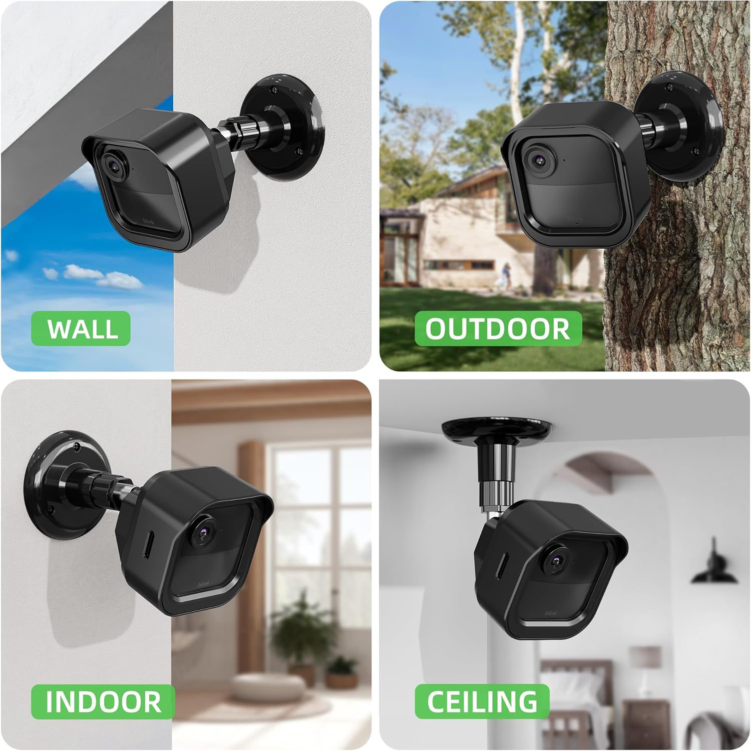 COOLWUFAN Soporte de cámara para Blink Outdoor 4 (4. generación), funda protectora ajustable de 360 para interiores y exteriores, con módulo de
