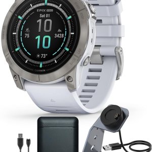 Garmin epix Gen 2 Pro Sapphire Edition, 2.008 in, titaniopiedra blanca Pantalla AMOLED, reloj inteligente de alto rendimiento, tecnología de Garmin epix Gen 2 Pro Sapphire Edition, 2.008 in, titaniopiedra blanca Pantalla AMOLED, reloj inteligente de alto rendimiento, tecnología de